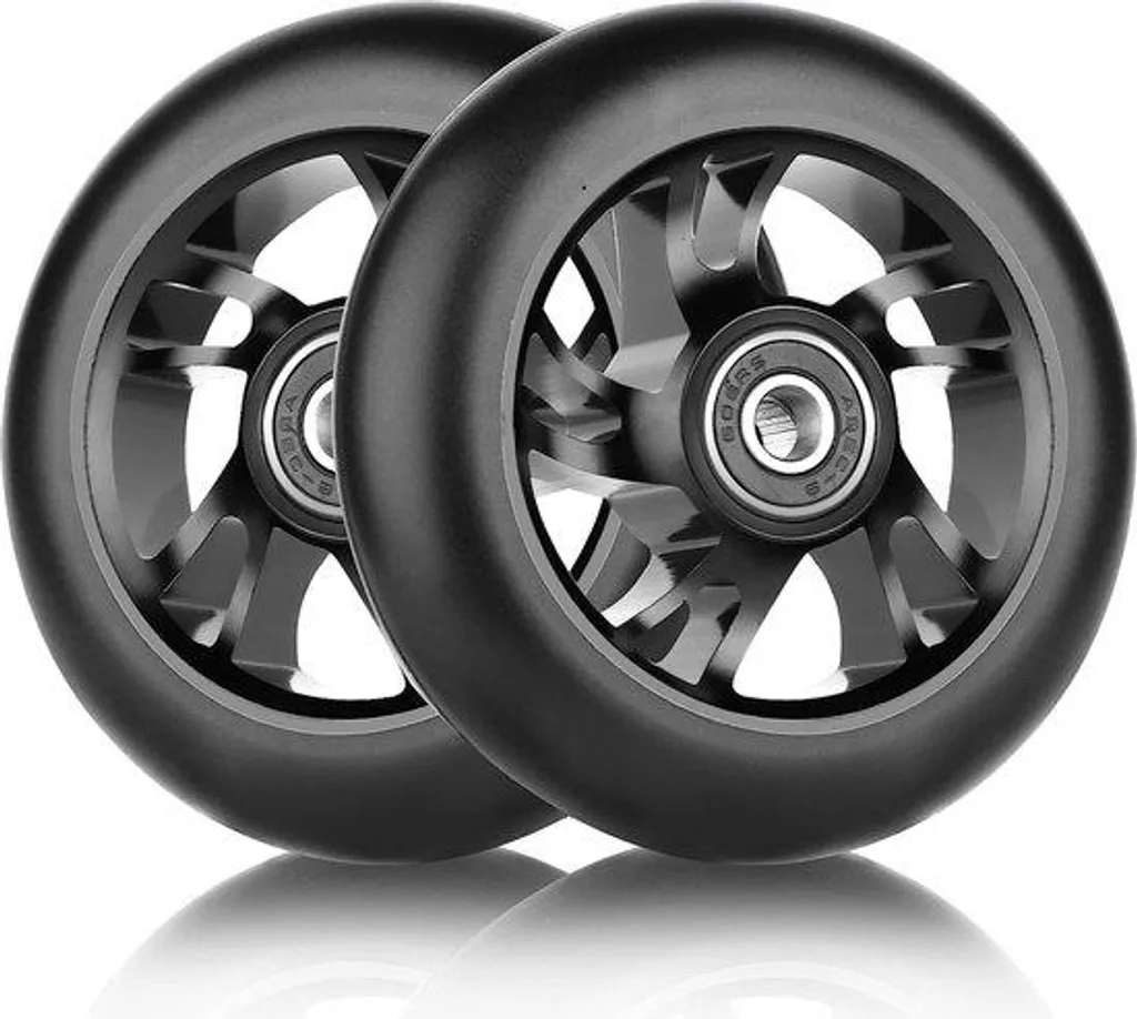 Roues Trottinette 100 mm Haute Performance ABEC 9 Dureté 88A Noir Pur