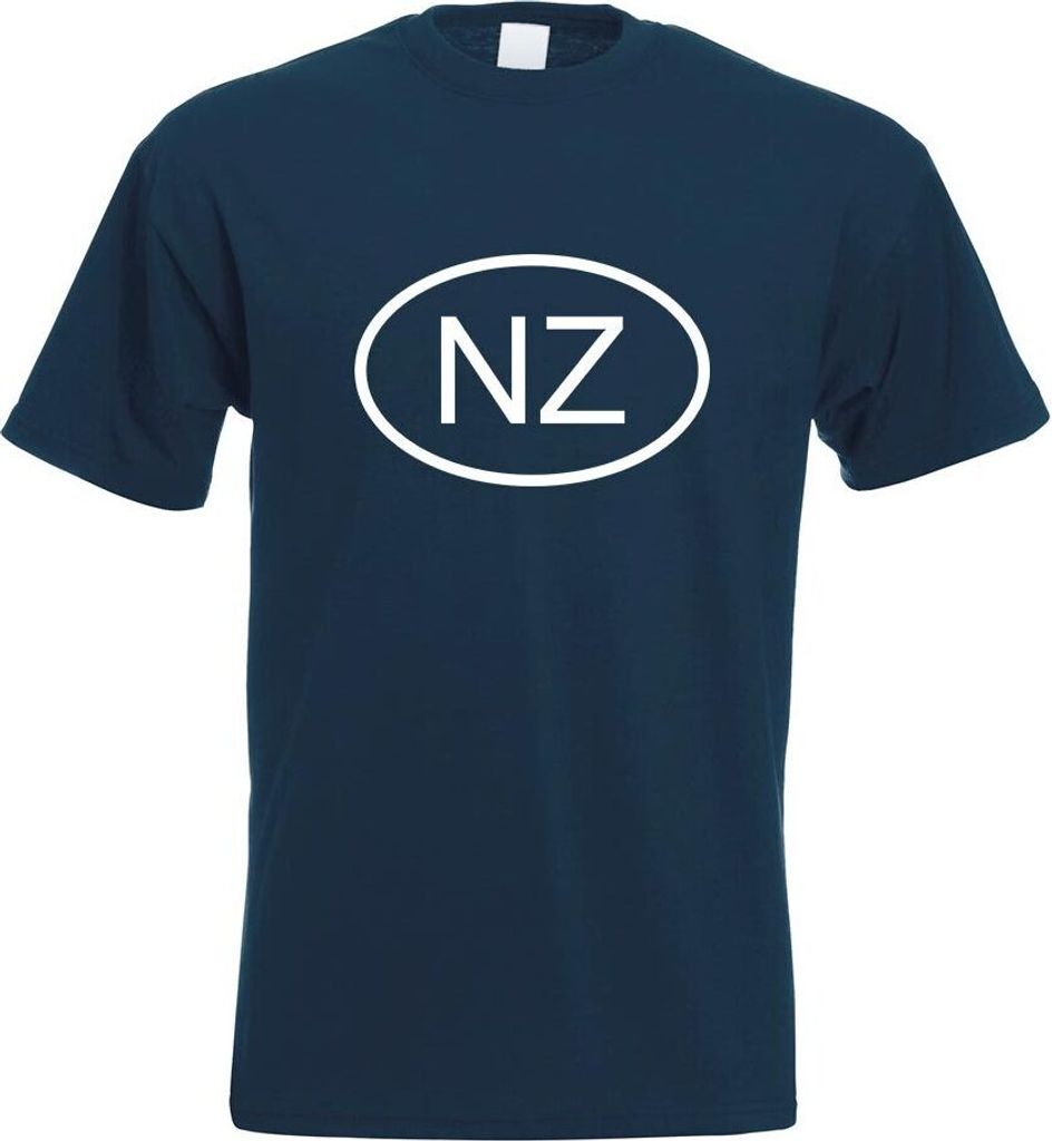 Kiwistar - T-Shirt - Navy - Neuseeland NZ Motiv Bedruckt Funshirt Design Print - mit Motiv Bedruckt - Funshirt Design - Sport - Freizeit - Herren - L