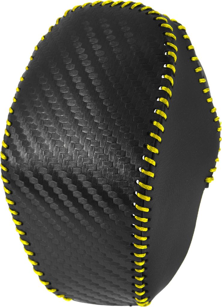 Getriebeschaltknaufabdeckung Auto Schaltstangen-Schutzgriff für Toyota RAV4 2019-2024 Carbonfaser-Muster Schwarz Schwarz Gelb Mikrofaserleder