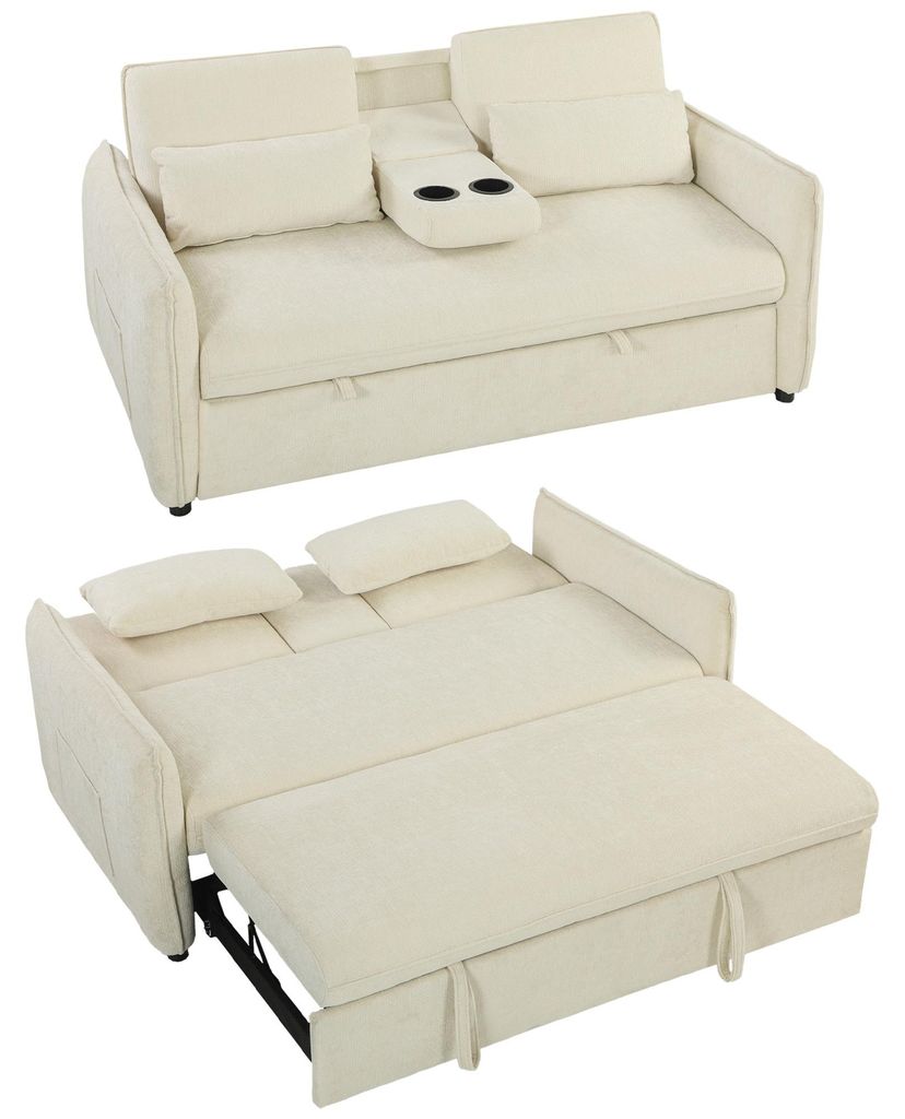 HOMCOM Schlafsofa 141x 180cm 2-Sitzer Sofa mit Produktbild 