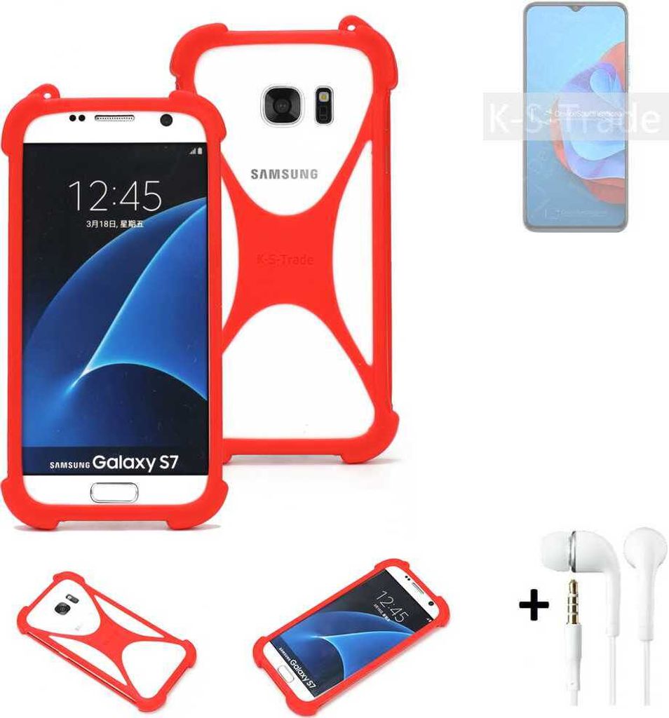 Handy-hülle + Kopfhörer kompatibel mit Coolpad Cool 20s Schutz-hülle Bumper Silikon Schutz Hülle Cover Case Silikoncase Silikonbumper TPU Softcase