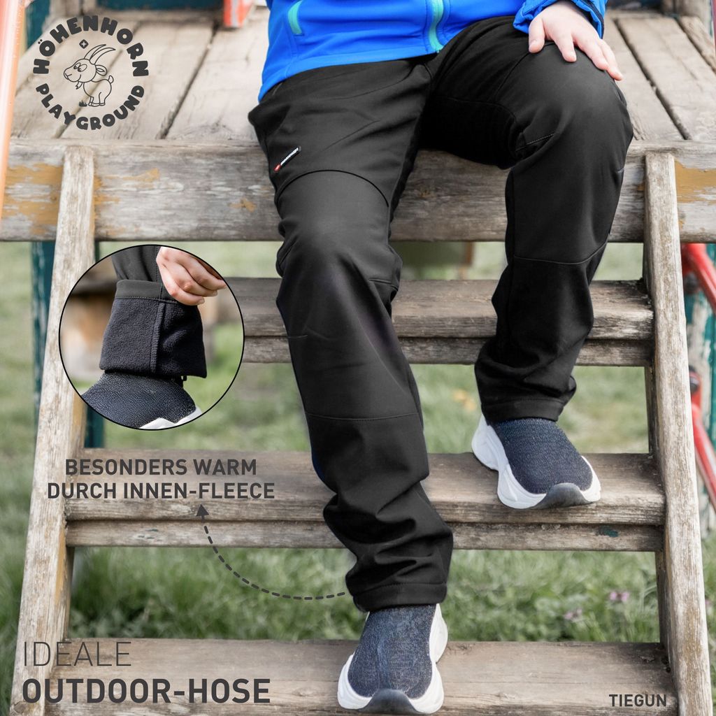 Höhenhorn Tiegun Kinder Softshellhose Schwarz Gr. 146 Produktbild 3