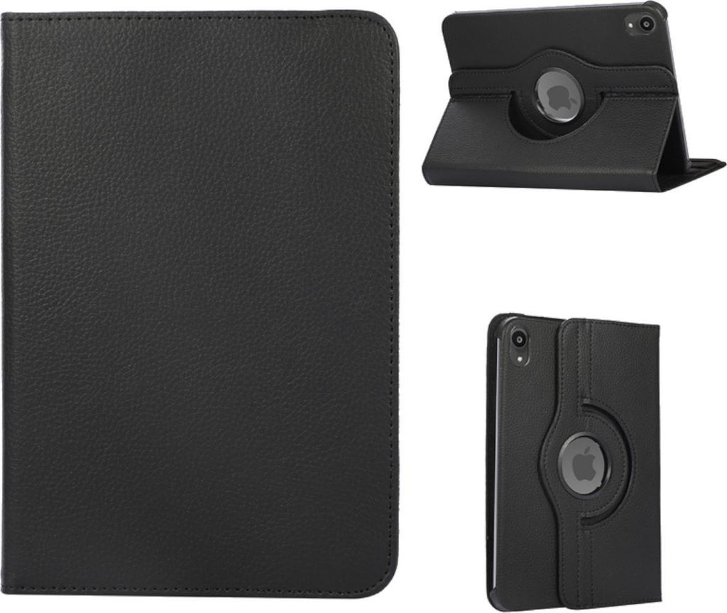 Für Apple iPad Mini 2024 8.3 " / Mini 6 2021 360 Grad Kunstleder Hülle Schwarz
