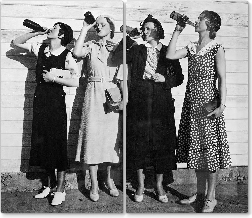 DEQORI Herdabdeckplatte Glas 2-tlg 'Eleganz im Rausch' Abdeckplatte Küche Glaskeramikkochfeld Herd