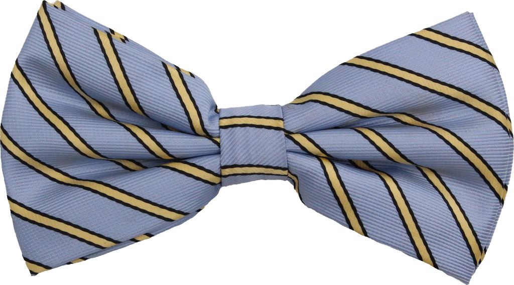 Fabio Farini - 1 Stück Herren Streifen Fliegen - Männer Querbinder Vorgebunden Bowtie Streifen - Hellblau/Schwarz/Gelb