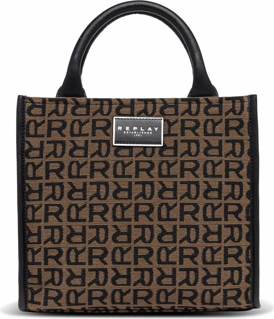 REPLAY Sac à Main Marron avec Bandoulière Logo Élégant pour Femme