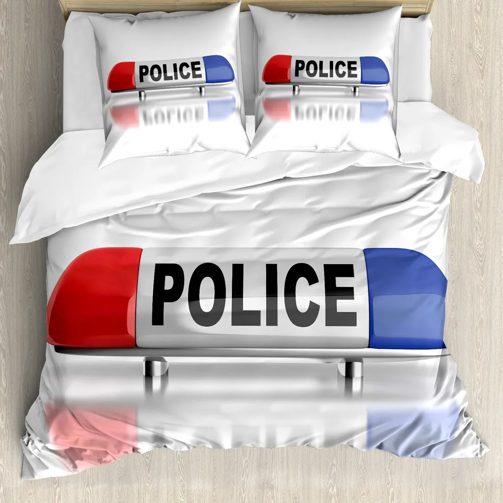 Copripiumino Polizia ABAKUHAUS 200x200 Anallergico per Bambini