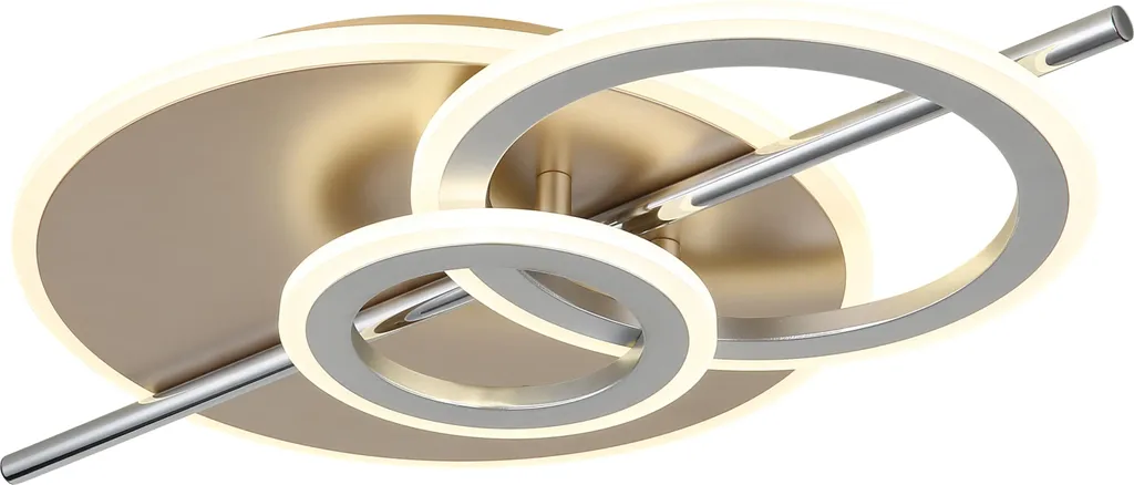 Plafonnier LED couleur champagne chromé design élégant longueur 55 cm