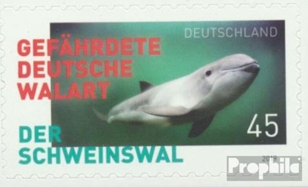 Briefmarken BRD (BR.Deutschland) 2019 Mi 3437 (kompl.Ausg.) selbstklebende Ausgabe postfrisch Schweinswal