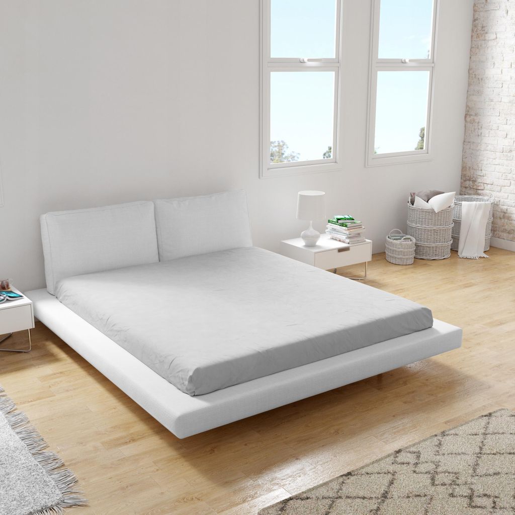Bettlaken - Spannbettlaken mit Gummizug - 160x200 cm - Jersey - 160g/m2 - Hellgrau - Hochwertiges