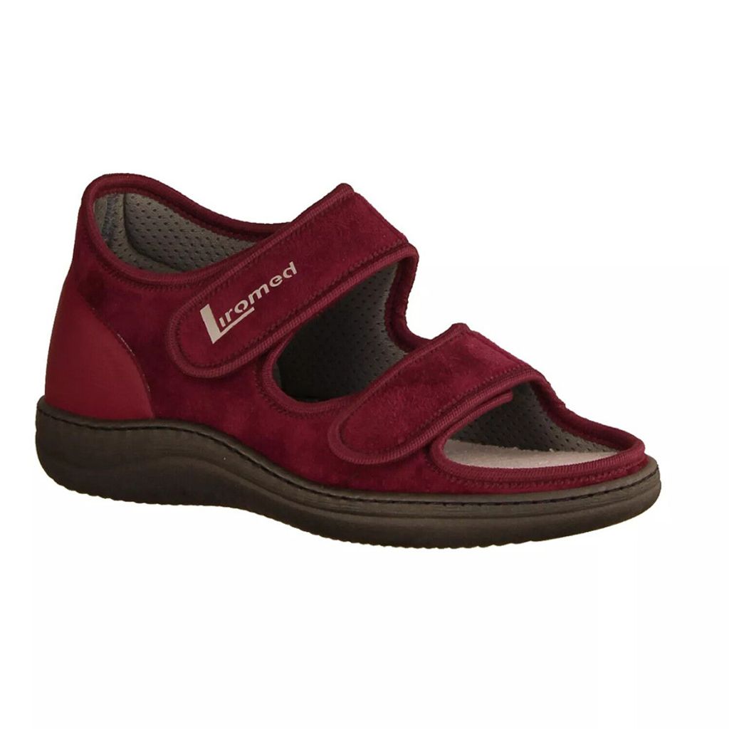 Liromed 810 Verbandschuhe, Damen, Bordo, Mikrofaser, NEU - Haus - hüttenschuhe Damen Hausschuhe, Rot