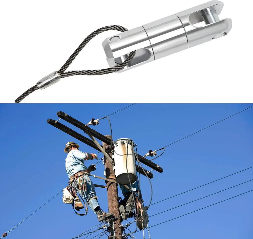 Connecteur pivotant à roulement à billes 5T pour câble en acier robuste - 4