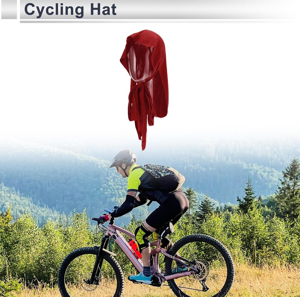 Fahrradmütze Warm Nackenschutz Helmunterlage Samtstoff Rot 28x100cm 1 Stück