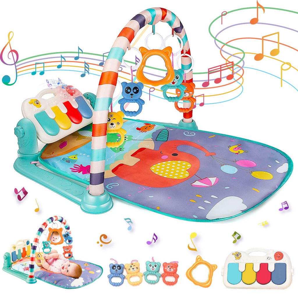 4 in 1 Baby Krabbeldecke Spieldecke Spielbogen Spielmatte Erlebnisdecke Musik 