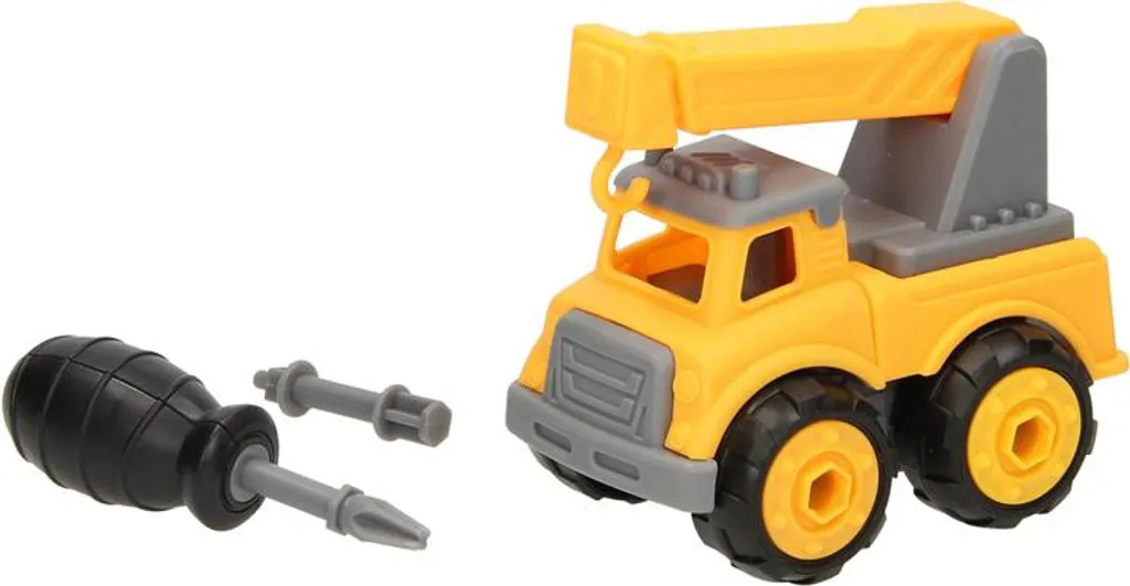 Rimorchio Giallo con Ruote Avvitate - Carrello Robusto per Edilizia