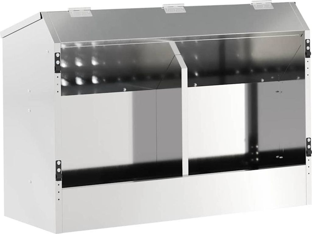 vidaXL Krmítko pro králíky, stříbrné, 64,5 x 25,5 x 45,5 Obrázek produktu 
