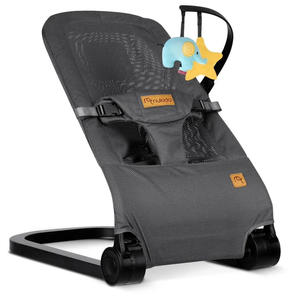 Fauteuil basculant Nukido NK-52 gris déhoussable avec arche amovible