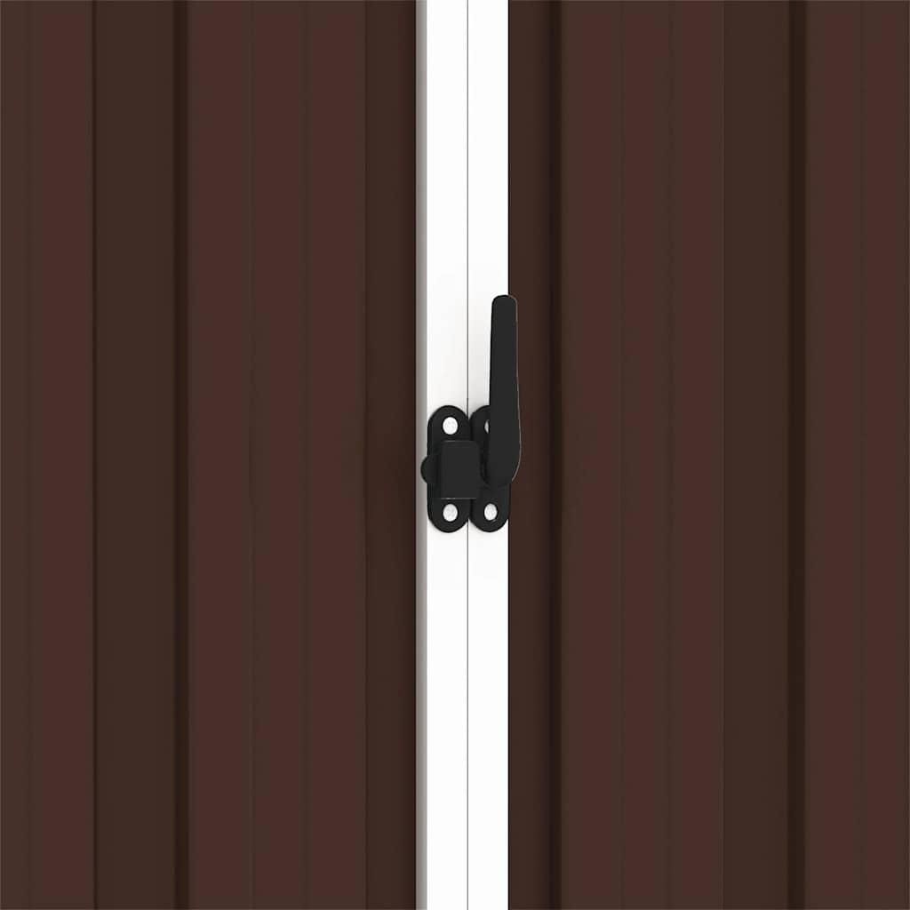 vidaXL Capanno da giardino Marrone 205x129x183 cm Acciaio Immagine del prodotto 