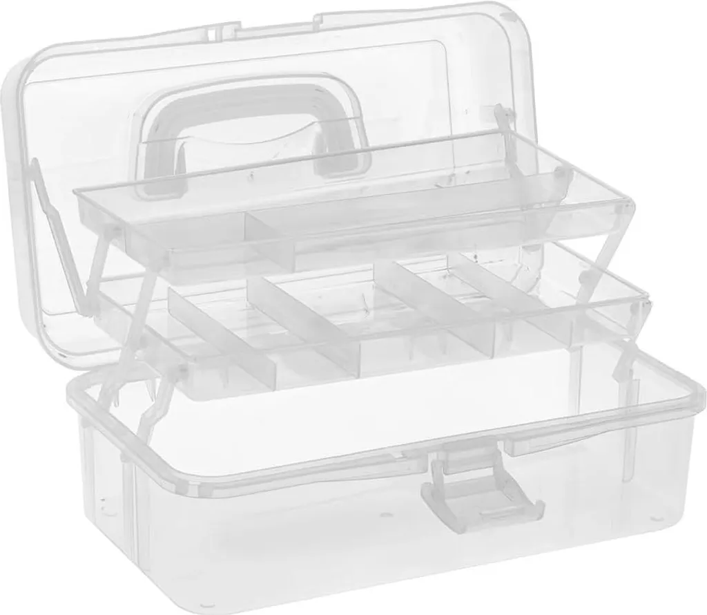 Boîte de rangement transparente robuste 32,8 cm, tri haute visibilité