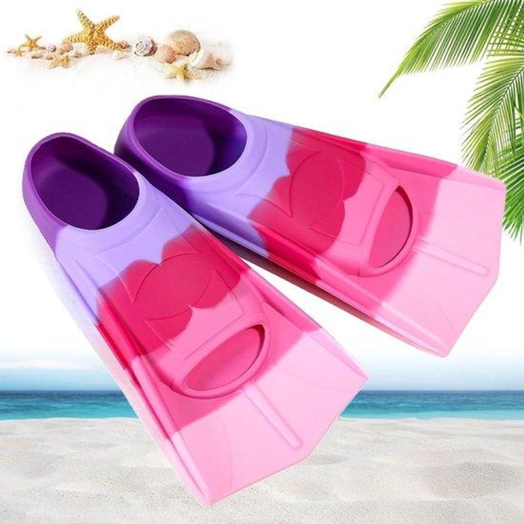 Kurze Silikon-Schwimmflossen für Kinder, ideal zum Schwimmen und Tauchen