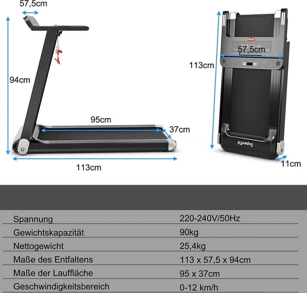 Tapis de course électrique COSTWAY Bluetooth pliable avec 12 programmes - 6
