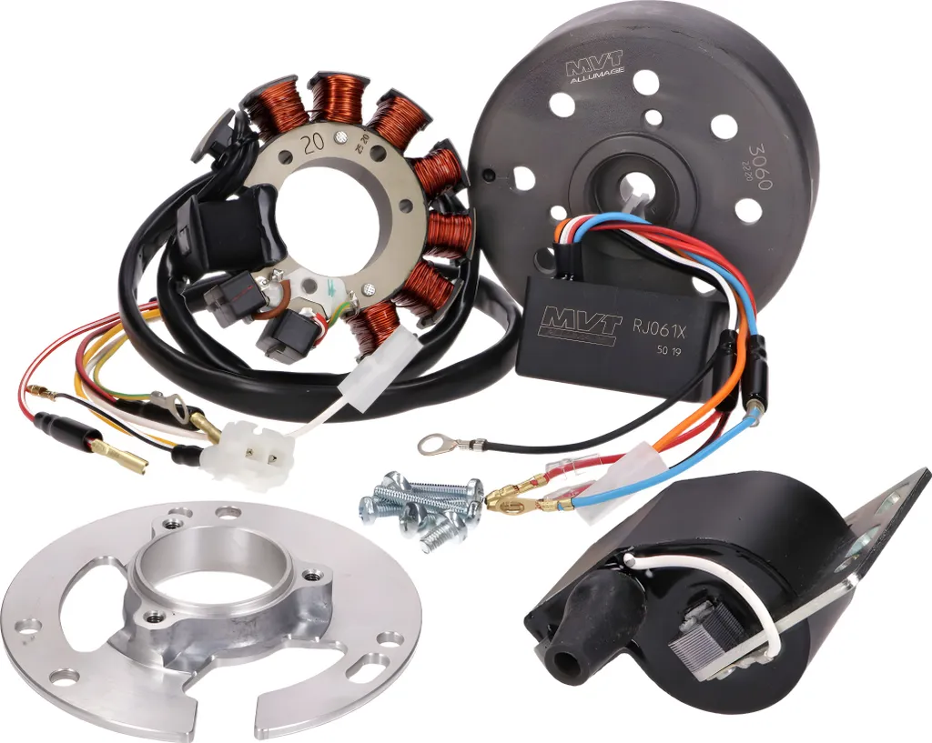 Allumage MVT Millenium Derbi avec rotor externe et sortie éclairage 12V