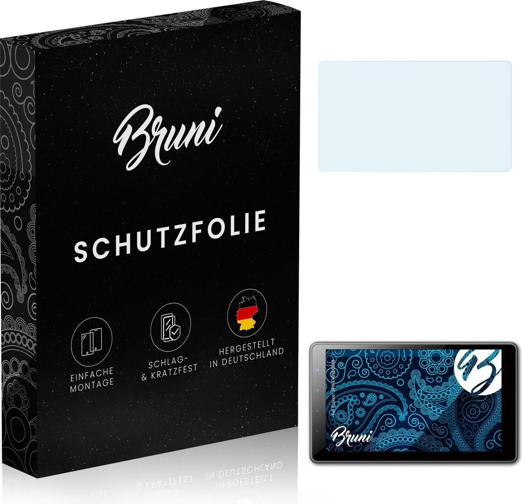 Bruni Basics-Clear 2x Schutzfolie kompatibel mit Pioneer SPH-EVO950DAB Folie