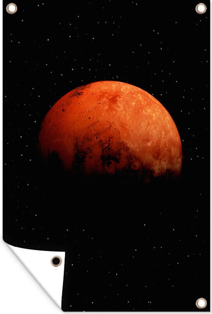 MuchoWow 80x120 cm Outdoor-Poster Gartendeko Sichtschutz Garten Poster für den Garten Der halb verdunkelte Mars am Himmel