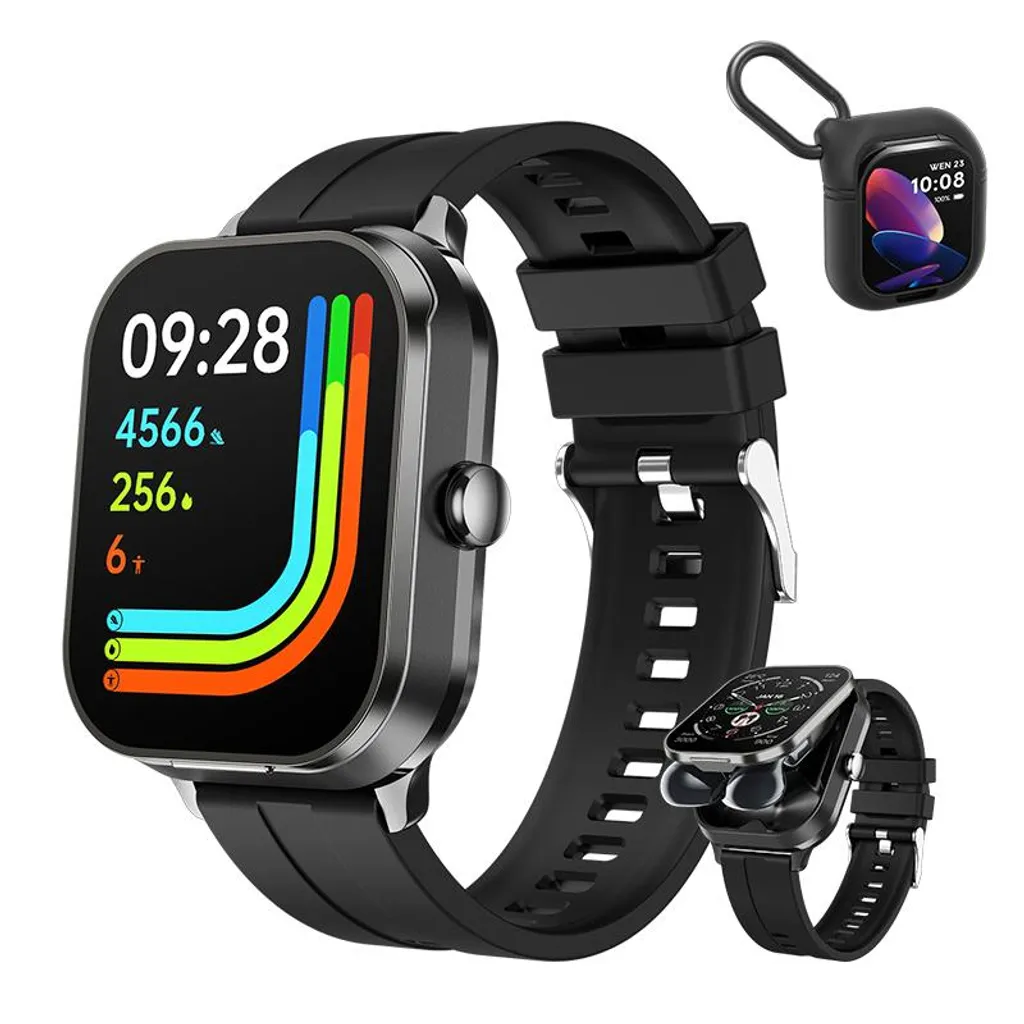 Smartwatch Grand Écran avec Écouteurs TWS et Suivi Cardiaque Complet