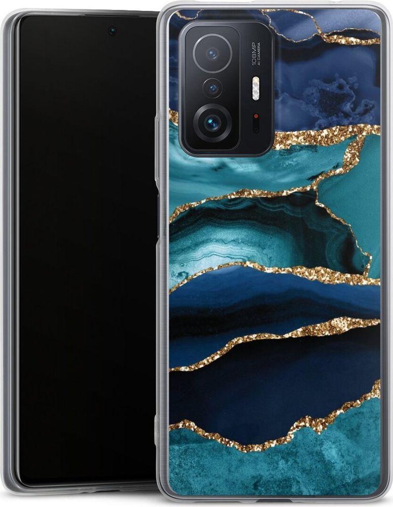 DeinDesign Slim Hülle für Xiaomi 11T Pro 5G Silikon Case Ultra Dünn Handyhülle Glitzer Look Marmor Trends
