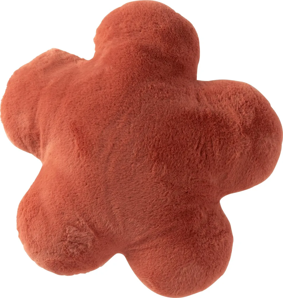 Coussin Fleur Polyester Terracotta J-Line - Coussin Décoratif Original