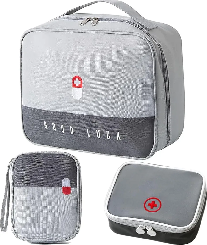 Sac de soins imperméable gris lot de 3 - Rangement médical nomade