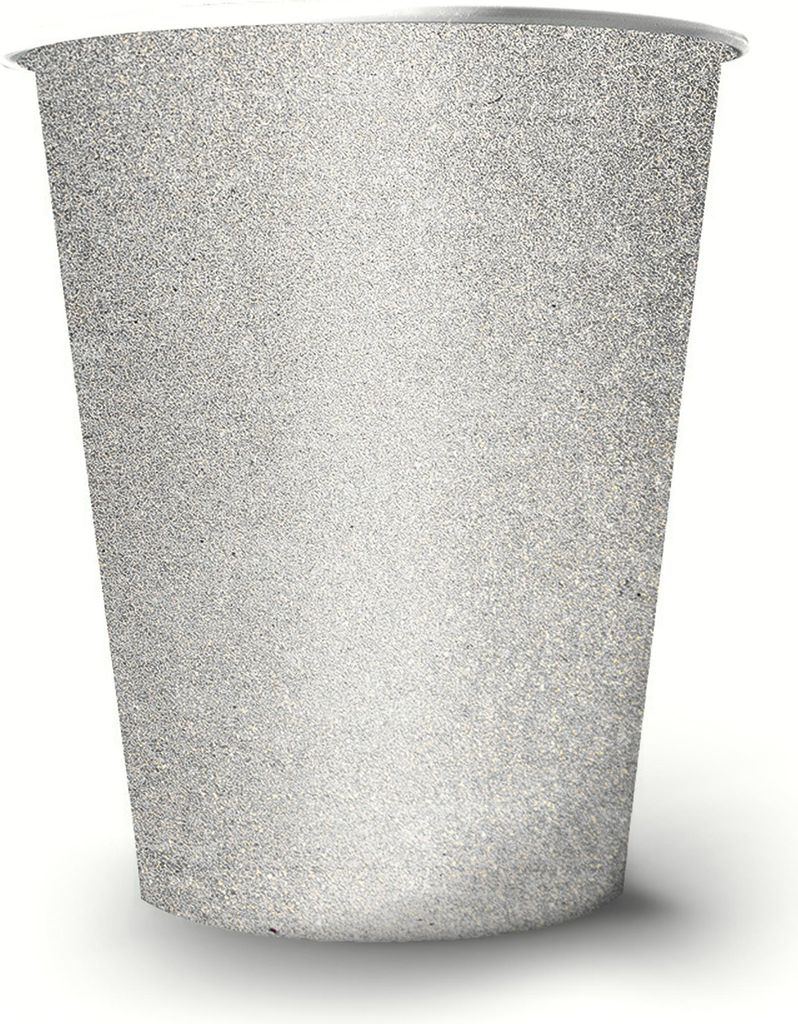 Grosse Pappbecher 10 Stück silberfarben 53cl - Einheitsgröße