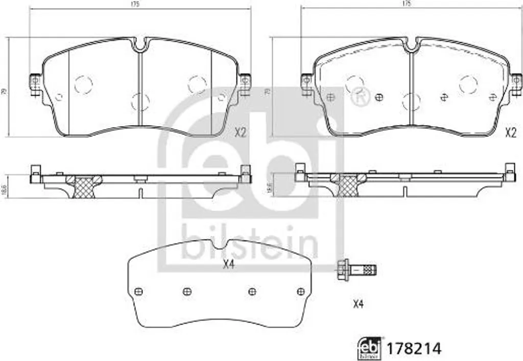 Plaquettes de frein FEBI 178214 pour Discovery et Evoque OE LR091568