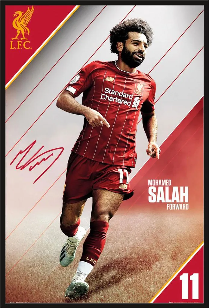 Décoration Murale Foot Liverpool Salah 19/20 Cadre Plastique Noir Shinsuke