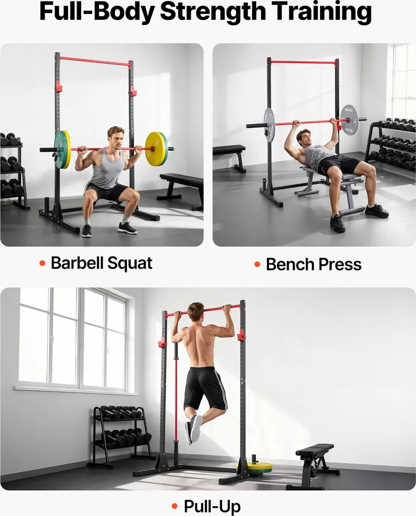 Rack musculation idéal pour squat et développé couché à la maison