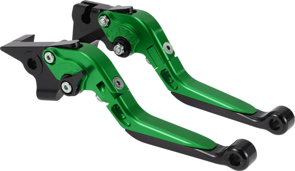 Lang Kurz Bremskupplungshebel für Yamaha MT-07 2014-2022 Einstellbarer Motorradlenker Bremshebel aus Aluminiumlegierung Grüner Griff Schwarzes En...