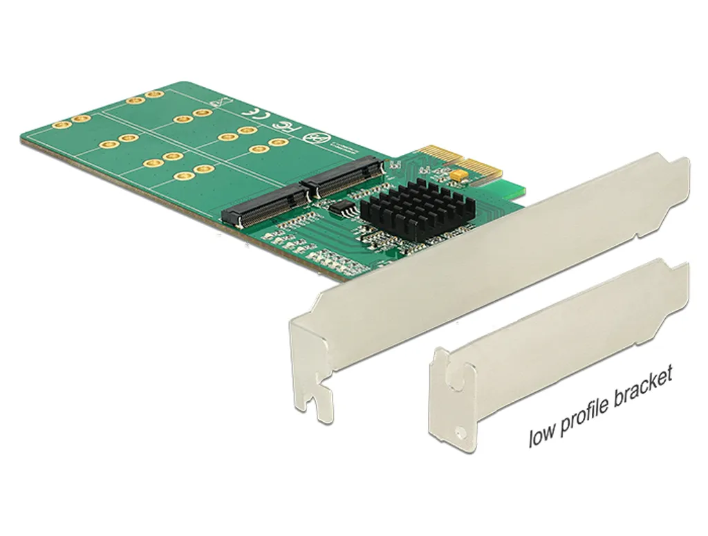 Delock 89588 Carte PCI Express vers 4 x M.2 Key B Low Profile Slot