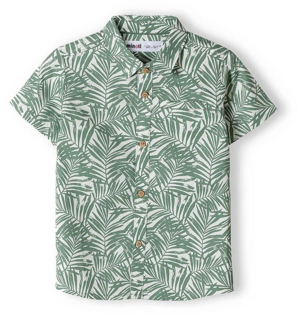 Minoti Hemden Baumwolle kurzarm Khaki Gr. 122 für Jungen