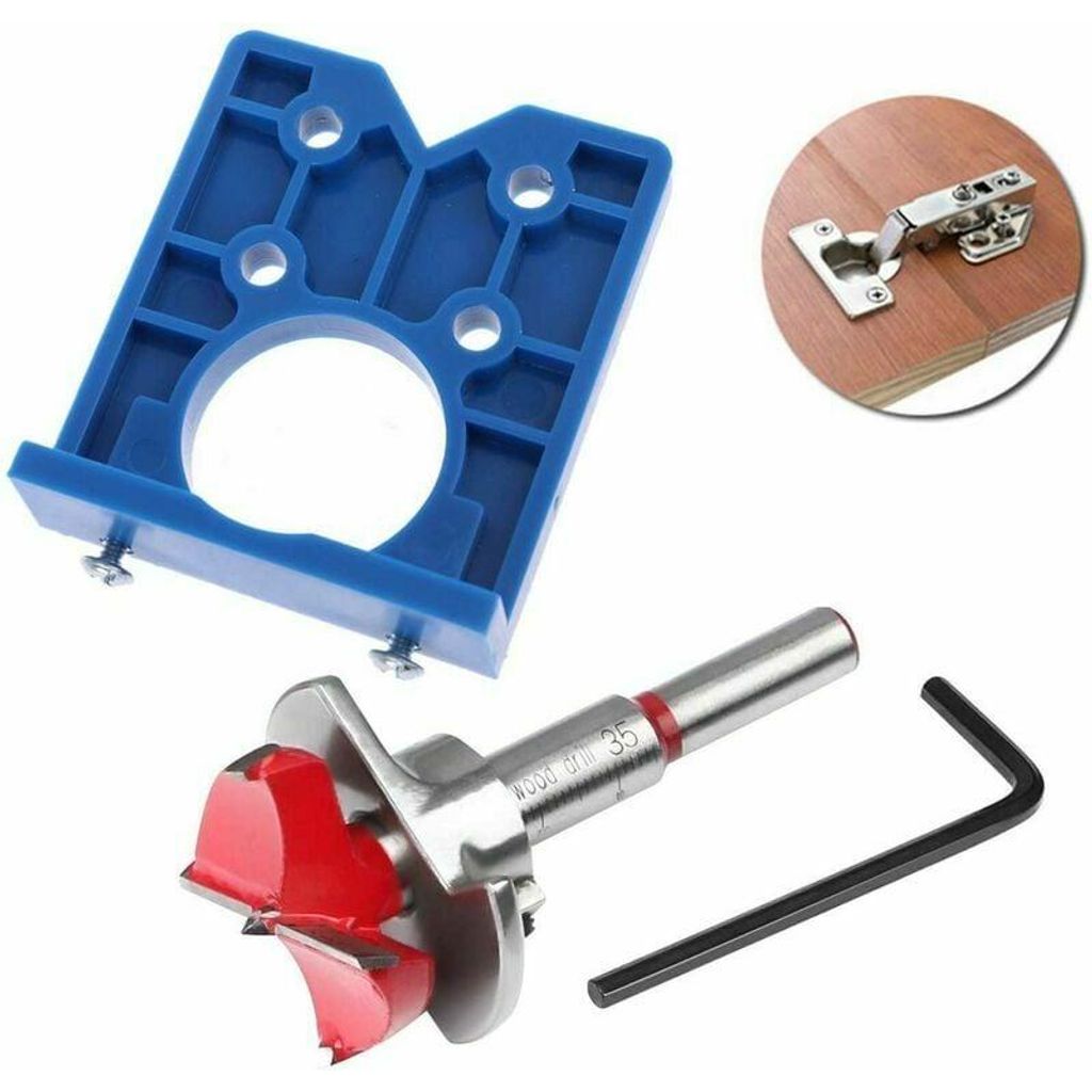 35MM De Perçage Outils pour Charnières de Placard et Plaques de Montage,Pour Menuiserie,Charnière Gabarit Ensembles de Forets à CharnièRe Diss...