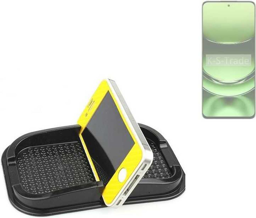 K-S-Trade Auto Anti Rutsch Matte Smartphone-Halter kompatibel mit Realme Narzo 70 Turbo 5G Haft Pad Armaturenbrett Handy-Halterung Silikon