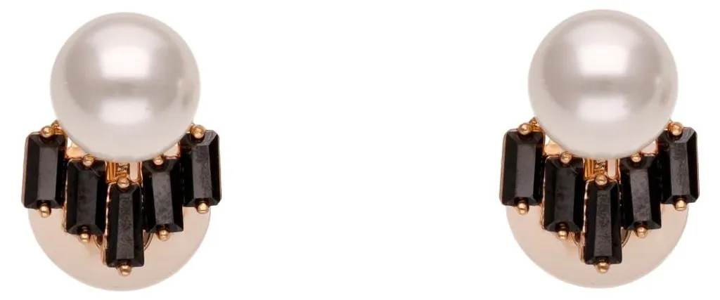 Boucles d'oreilles NAHIMA légères noir et blanc - Anti-irritation femme