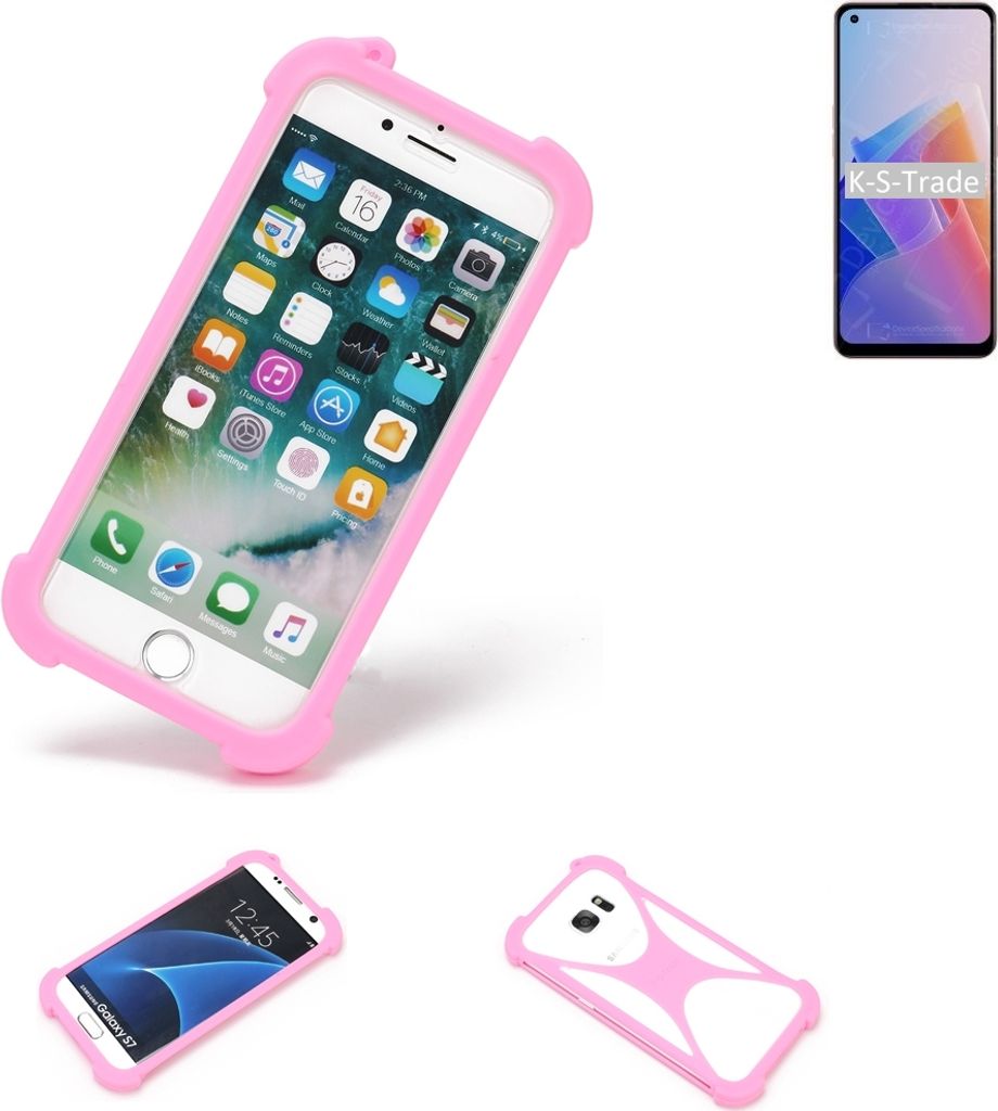 K-S-Trade Handy Hülle kompatibel mit Oppo A96 5G Schutz Hülle Bumper Silikon Schutz Hülle Cover Case Silikoncase Silikonbumper TPU Softcase