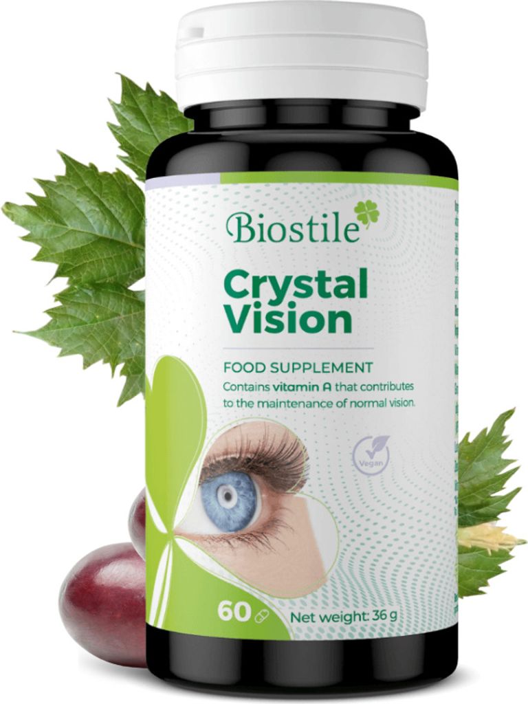 Biostile Crystal Vision – Verbessert Sehvermögen mit Vitaminen und Traubenkernextrakt