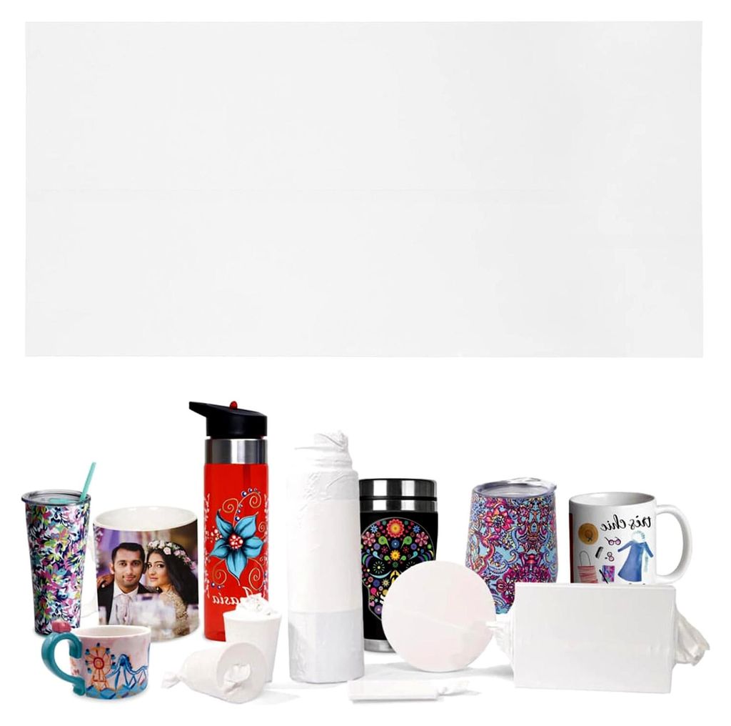 50 Stück Schrumpffolie für Sublimation und Wärmetransfer in Weiß 13X26cm Hitzebeständige Schrumpfschläuche für Tassen mit sauberem Schrumpfe...