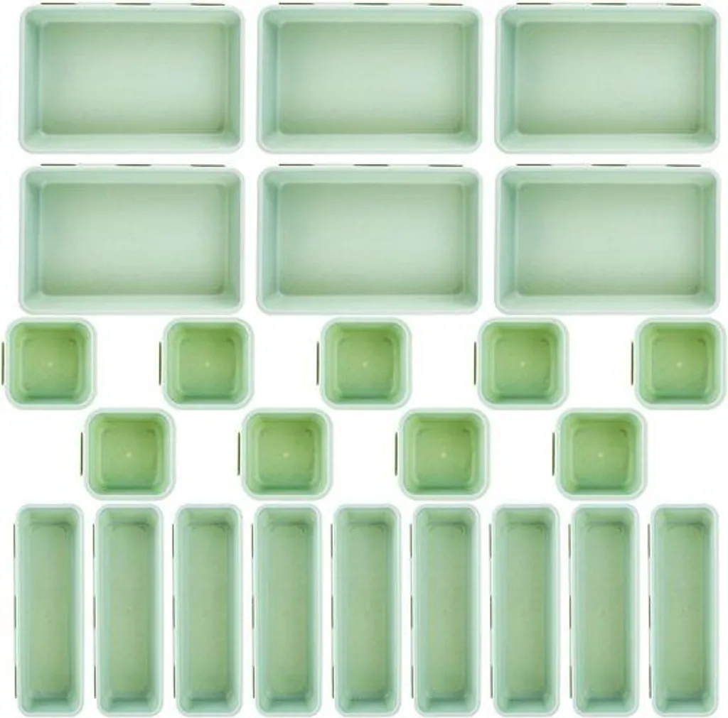 Set de couverts 24 pièces vert avec manches silicone antidérapants