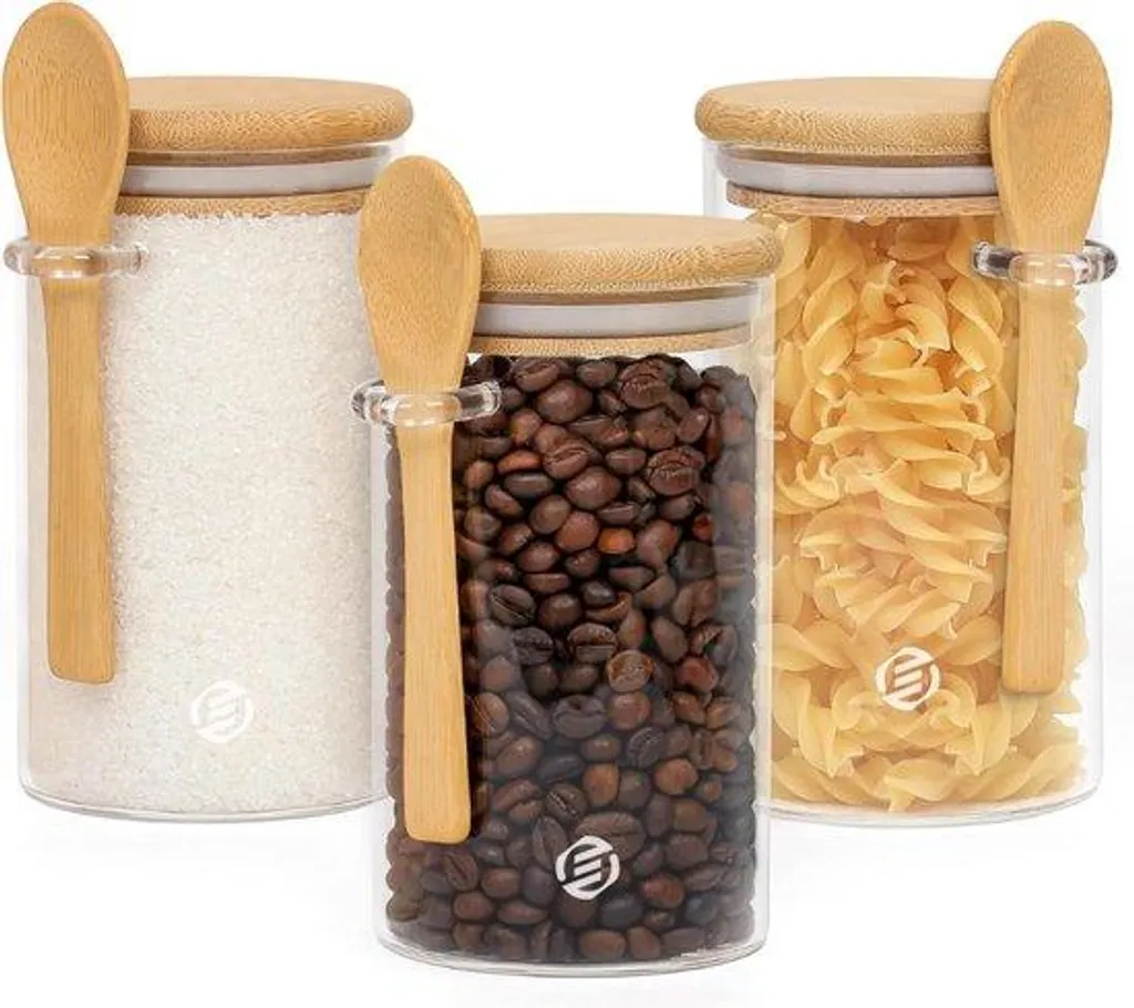 Pot à Over-Night Oats en Verre Lot de 4 Récipients pour Petit-Déjeuner