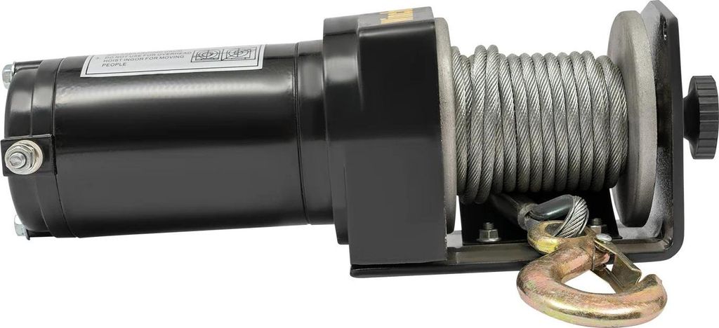 Elektrische Seilwinde - 12V 400W - Zugkraft 900 kg - Hub 200 kg - IP67 wasserdicht - Fernbedienung - Für ATV/Offroad/Lkw - Schwarz