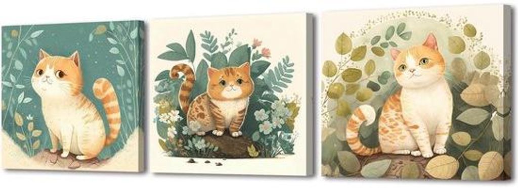 Kunstwerke-Set für Wohnzimmer Schlafzimmer Dekoration - Wandkunst Drucke Yoga Raum - 3X 30 x 30 cm