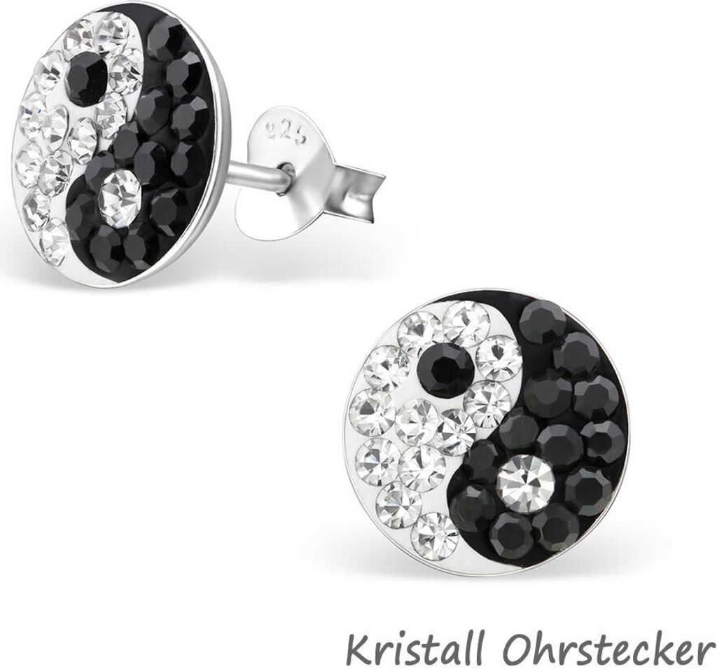 Yin Yang Schmuck aus 925er Silber: Ohrstecker und Zehenring Produktbild 